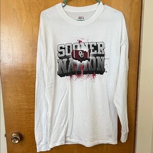 Hanes White Sooner Nation Long Sleeve Shirt